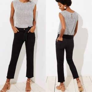 NEW Plus Size LOFT Tie Waist Black Jeans